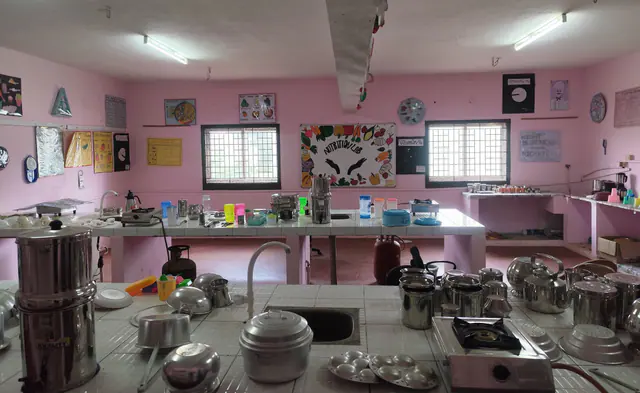 Cooking stations and utensils in the Nutrition Laboratory