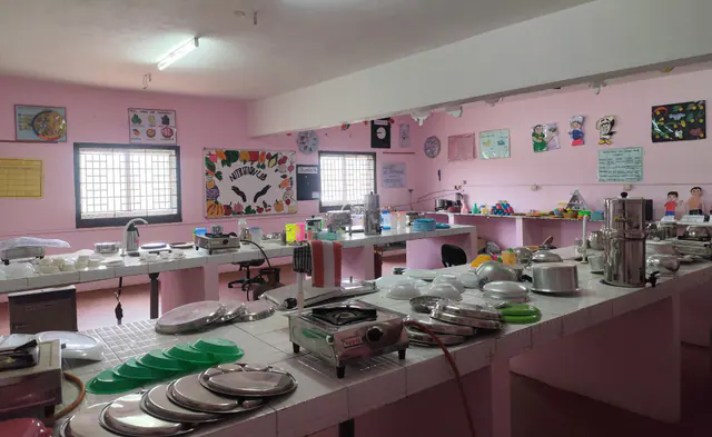Stoves and vessels at the stations of the Nutrition Laboratory