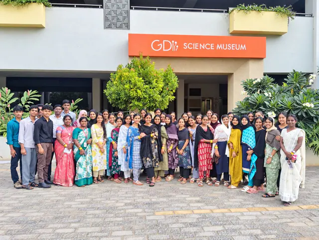 Students and faculty at a science museum
